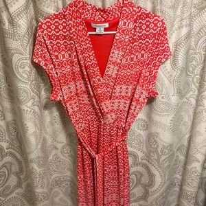 Bright patterned wrap dress